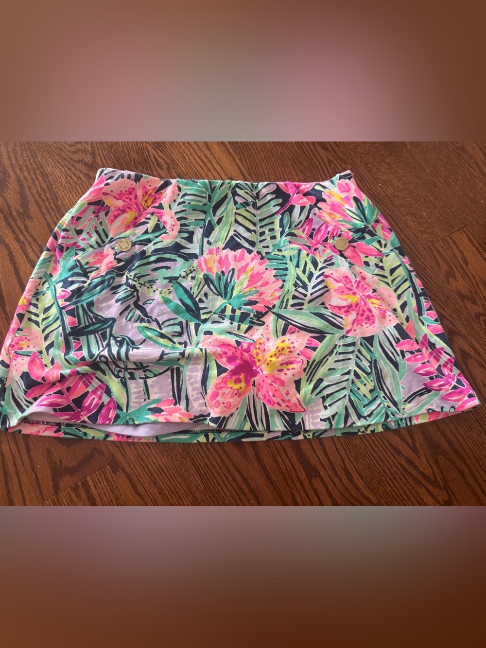 Lily Pulitizer Skort Size small Multicolor Floral Tropical Mini A-Line